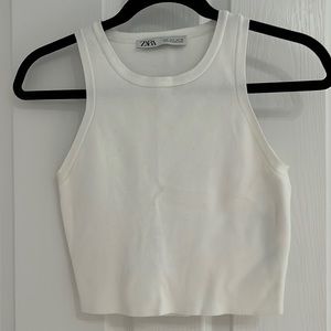 white zara tank top